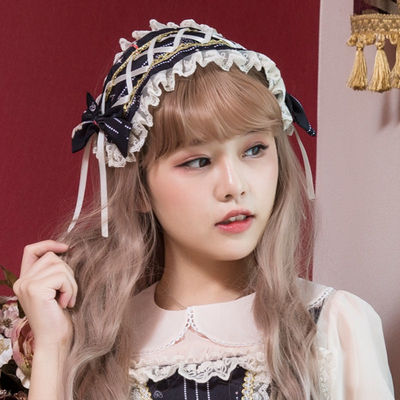 lace and ribbon headdress