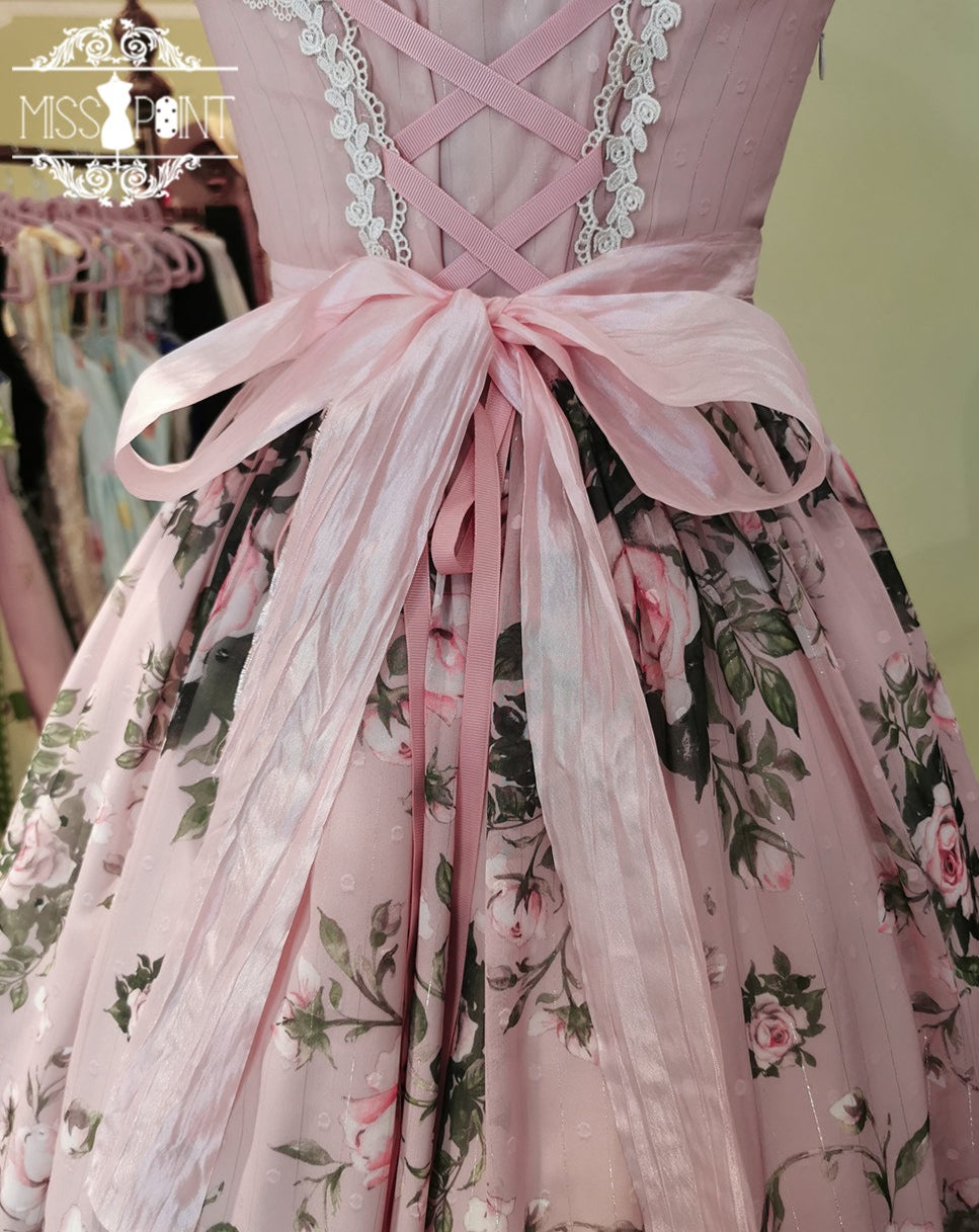 [Pre-order] Rose Garden 2-way design neck classic lolita jumper skirt