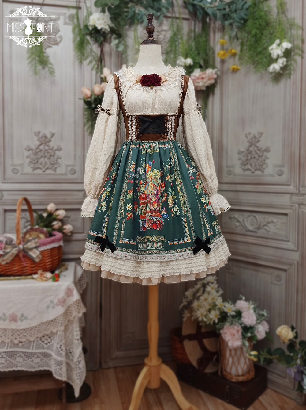 【予約販売】バイエルンの少女 カントリー風ジャンパースカート［ショートタイプ］