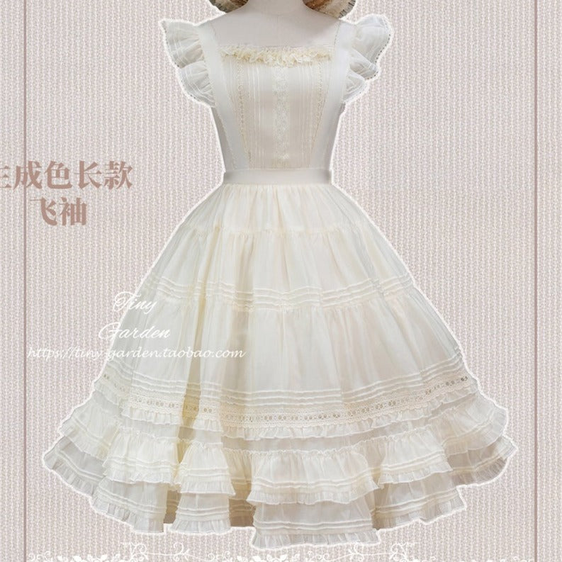 [Outlet] French girly 2way apron skirt [with flared sleeves]