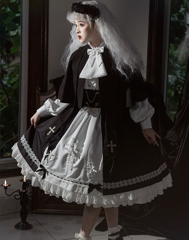 [Pre-order] Holy academy Gakuin Gothic Lolita skirt and cape setup 