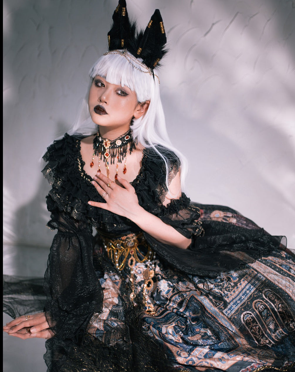 [Pre-order] Twilight Egyptian Lolita Frill Jumper Skirt