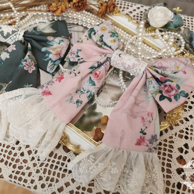 [Simultaneous purchase only] Flower flower corsage, ribbon brooch, lace gloves