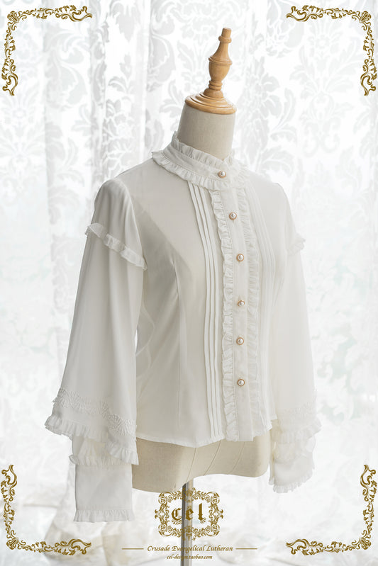 Frill stand collar Japanese loli blouse