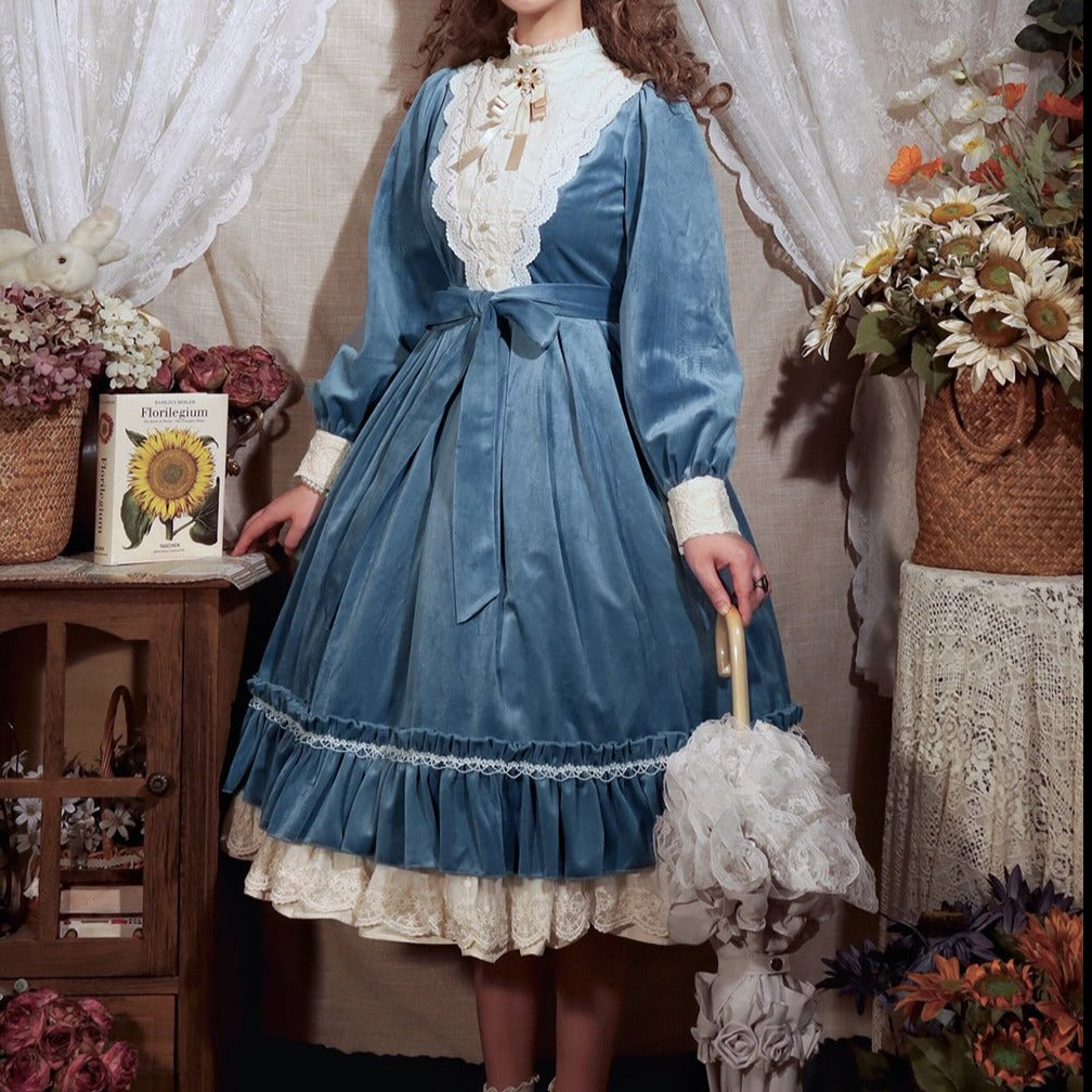 [Pre-order] British Classical Lolita Velvet Dress