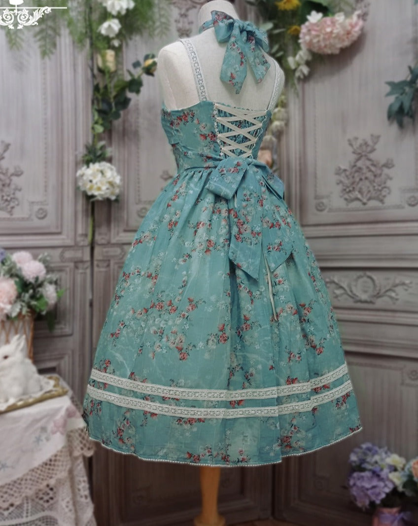 花海棠のフロントリボンクラシカルジャンパースカート