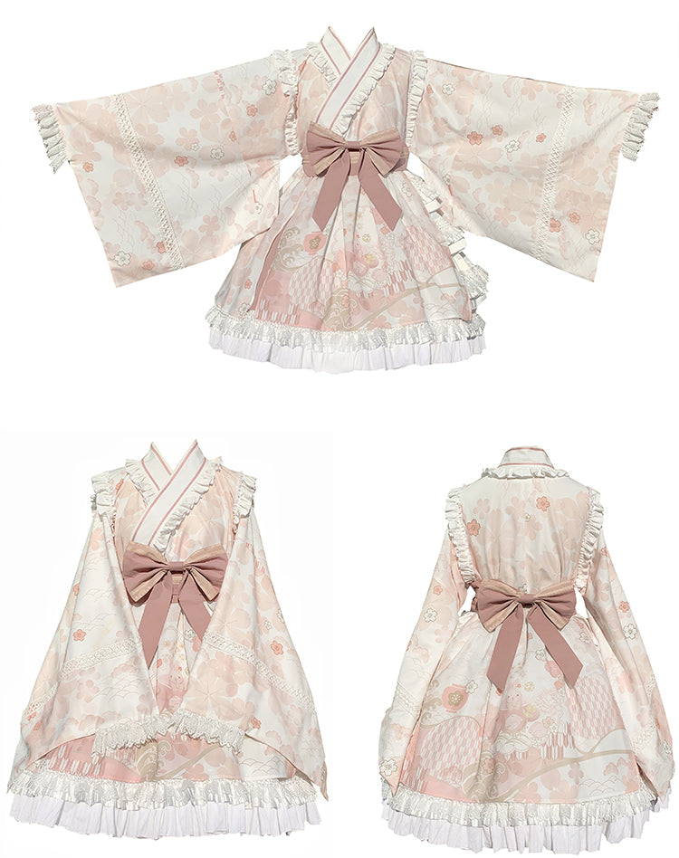 Japanese Style Sakura Pink Kimono Lolita Dress
