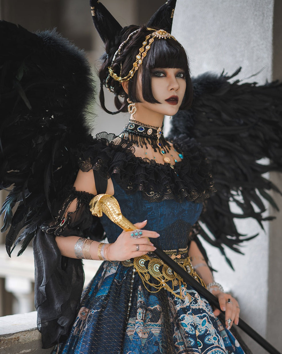 [Pre-order] Twilight Egyptian Lolita Frill Jumper Skirt