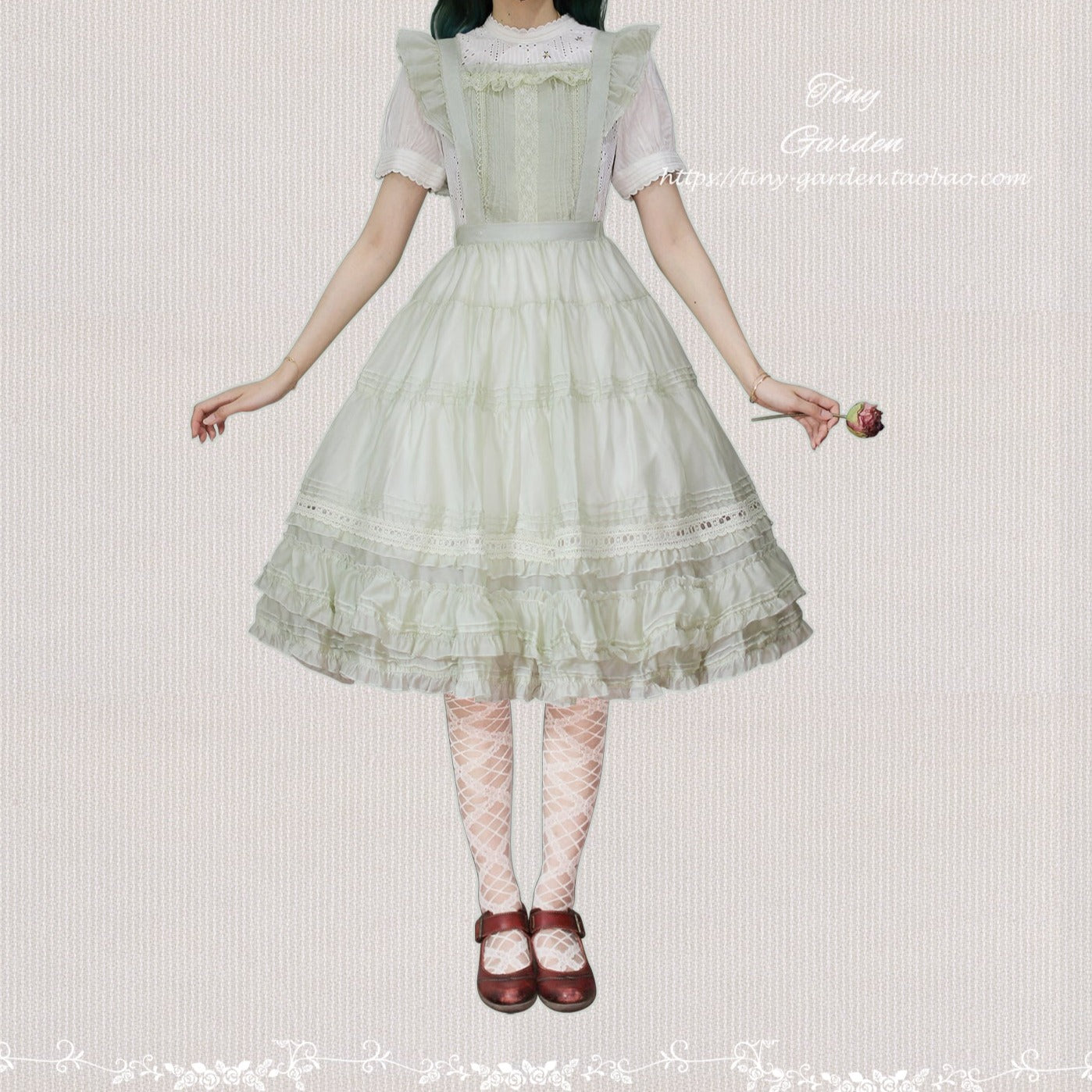 [Outlet] French girly 2way apron skirt [with flared sleeves]