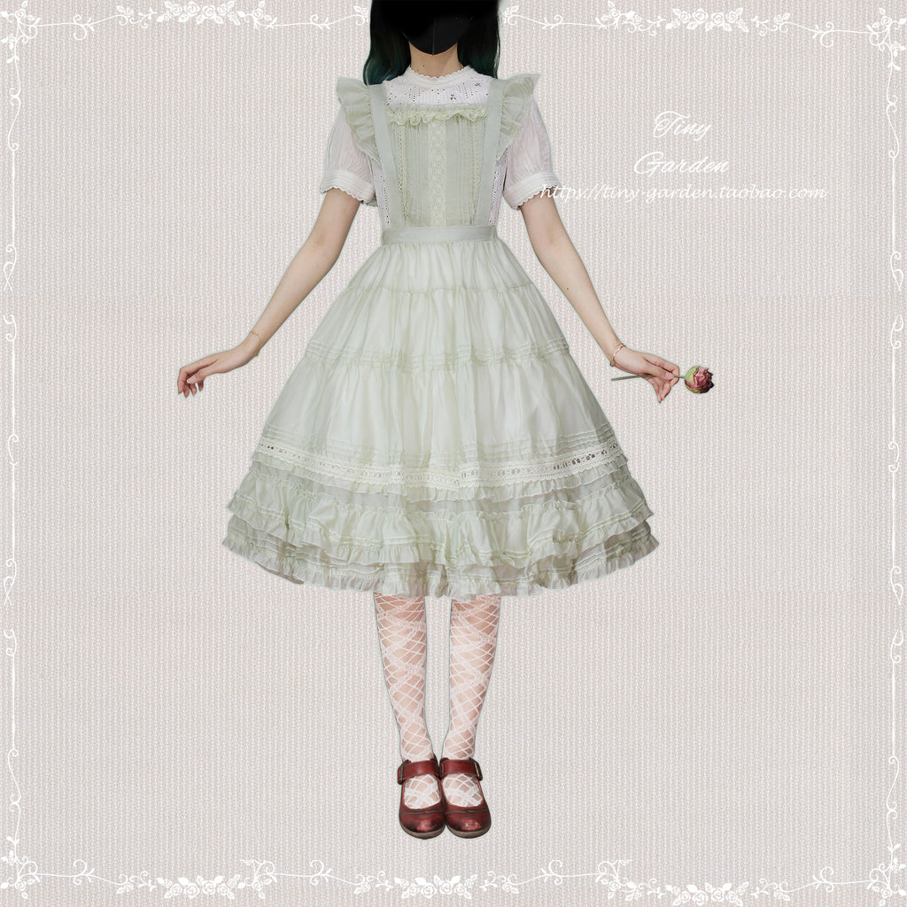 [Outlet] French girly 2way apron skirt [with flared sleeves]