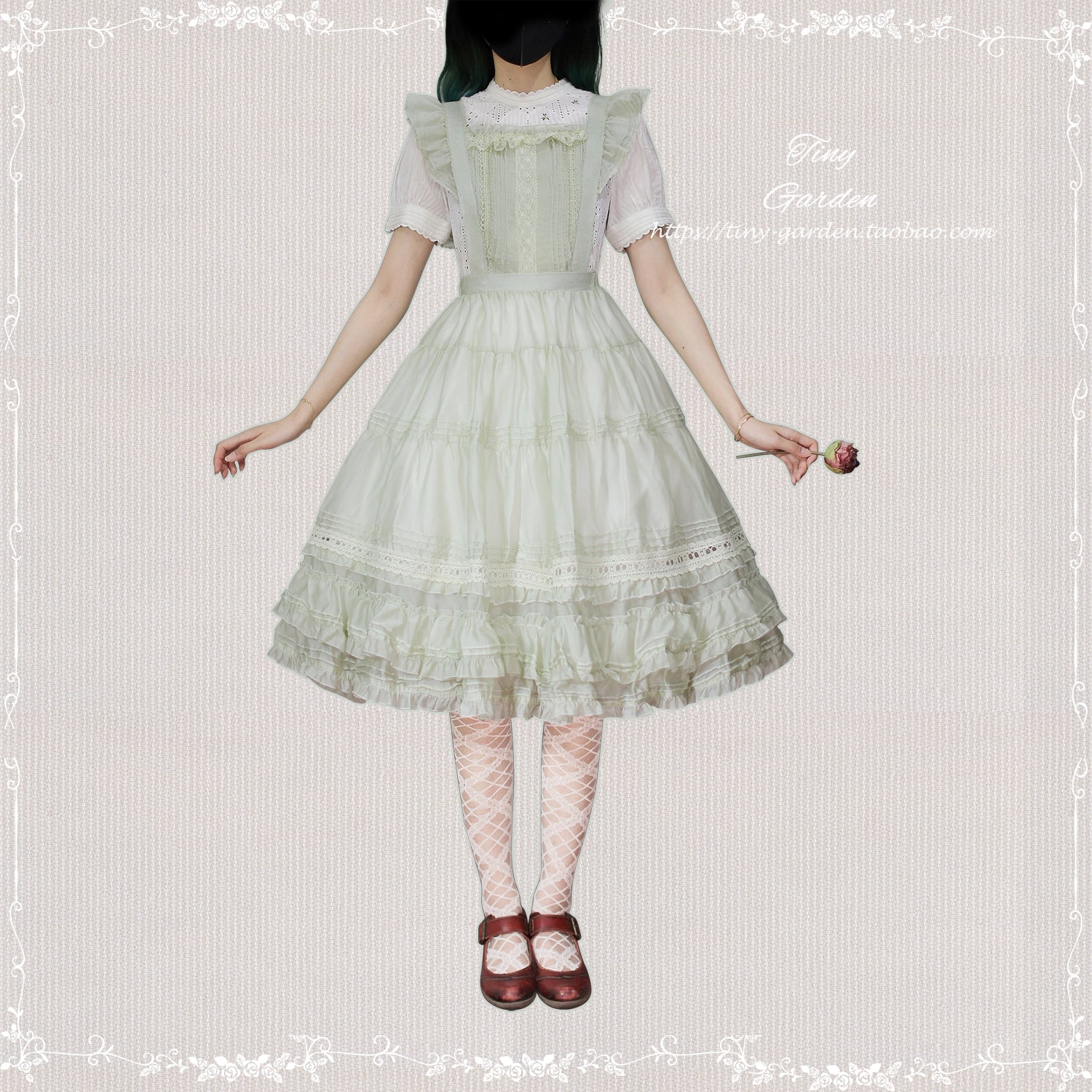 [Outlet] French girly 2way apron skirt [with flared sleeves]
