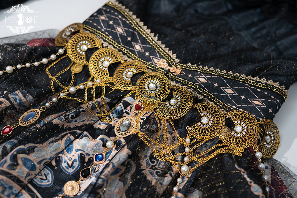 [Simultaneous purchase only] Twilight Egyptian Lolita Coin Belt, Choker