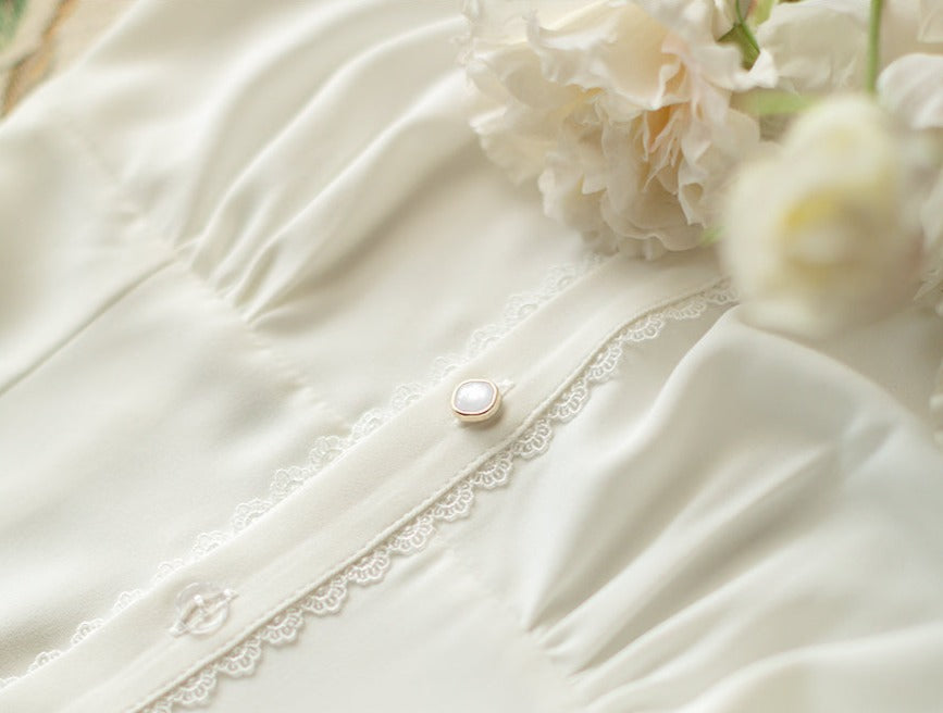 Classical Stand Collar Ribbon Tie Blouse [20% off for combined purchases]