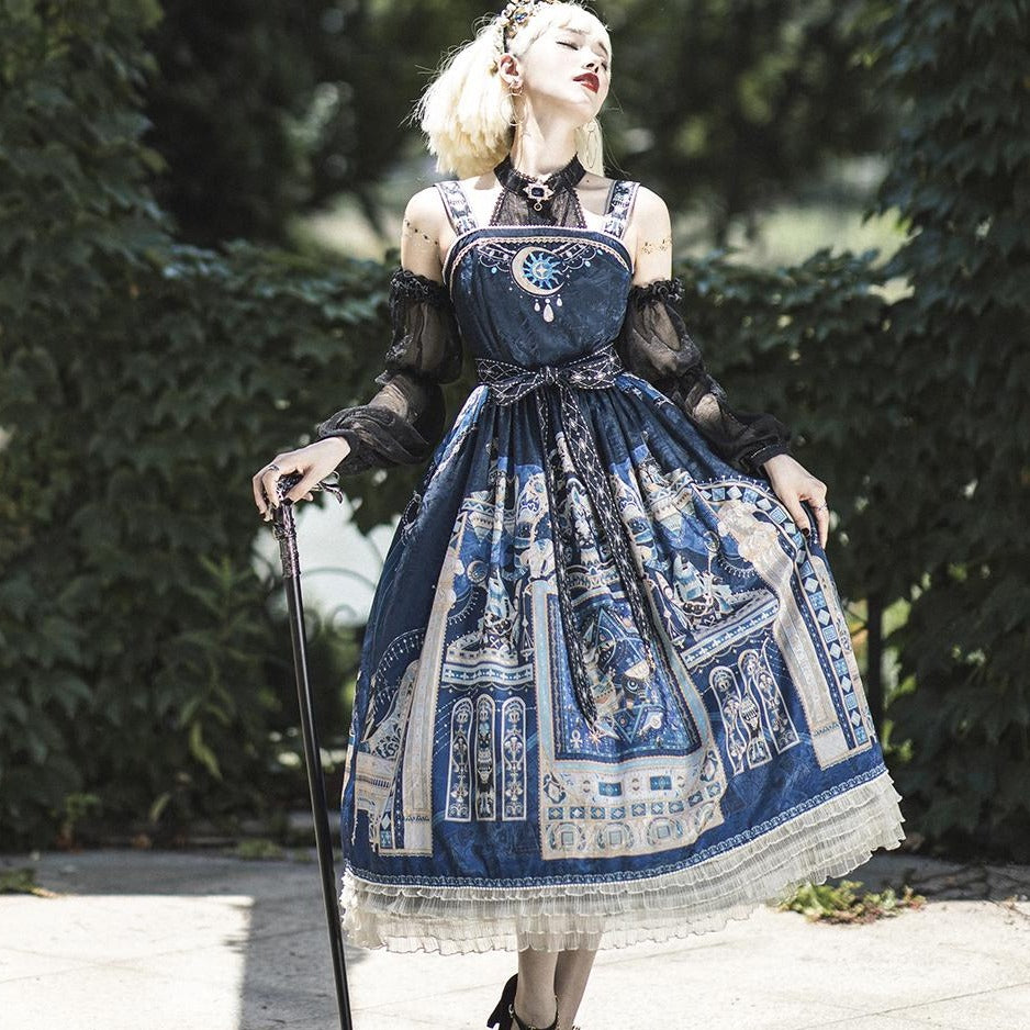 [Pre-order] Twilight Egyptian Lolita Shoulder Strap Jumper Skirt