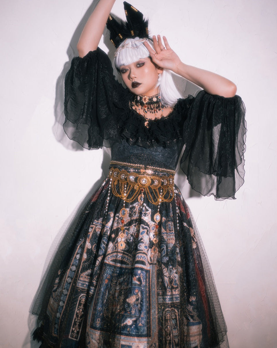 [Pre-order] Twilight Egyptian Lolita Frill Jumper Skirt