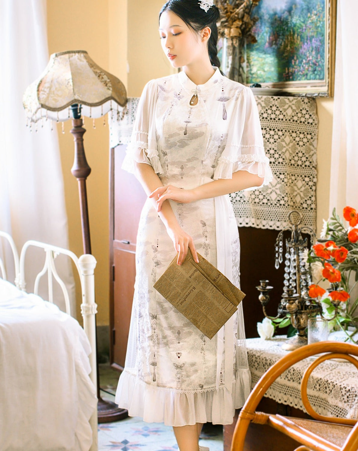 蝶扇画 華ロリ エレガントチャイナドレス シアーフリルver