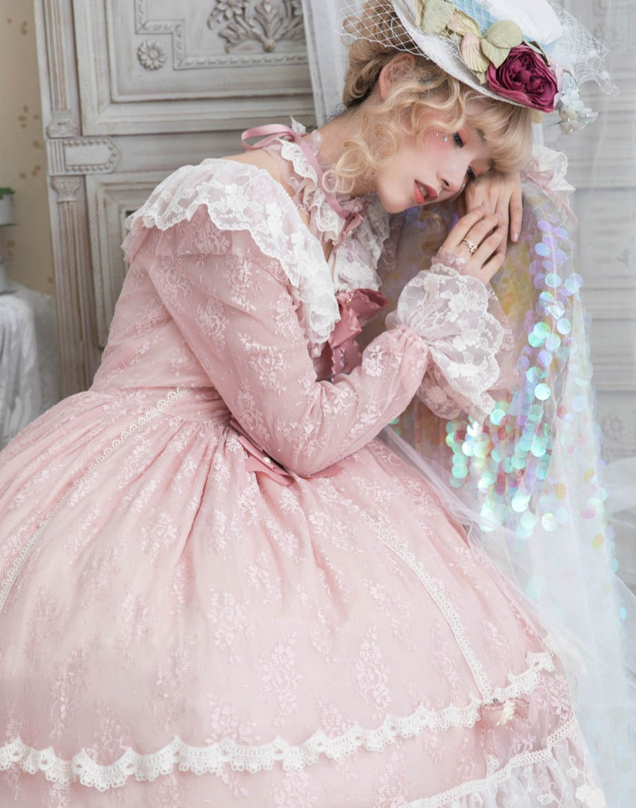 [Pre-order] Morning Mist Sweet Elegant Lace Dress