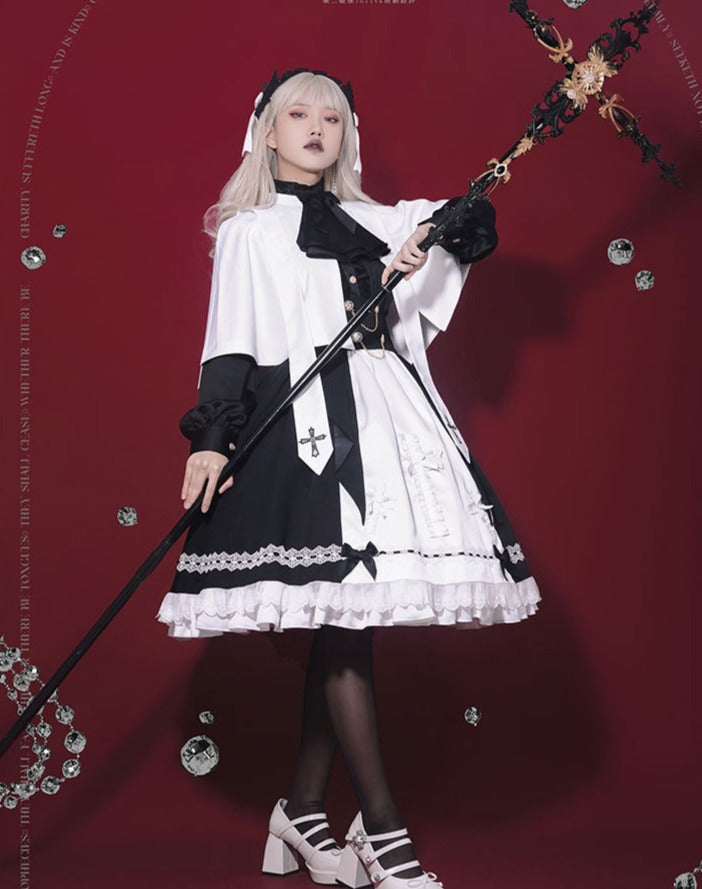 [Pre-order] Holy academy Gakuin Gothic Lolita skirt and cape setup 