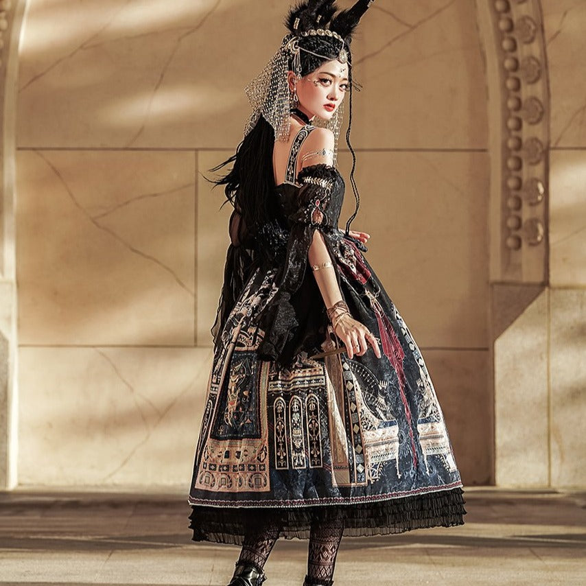 [Pre-order] Twilight Egyptian Lolita Shoulder Strap Jumper Skirt