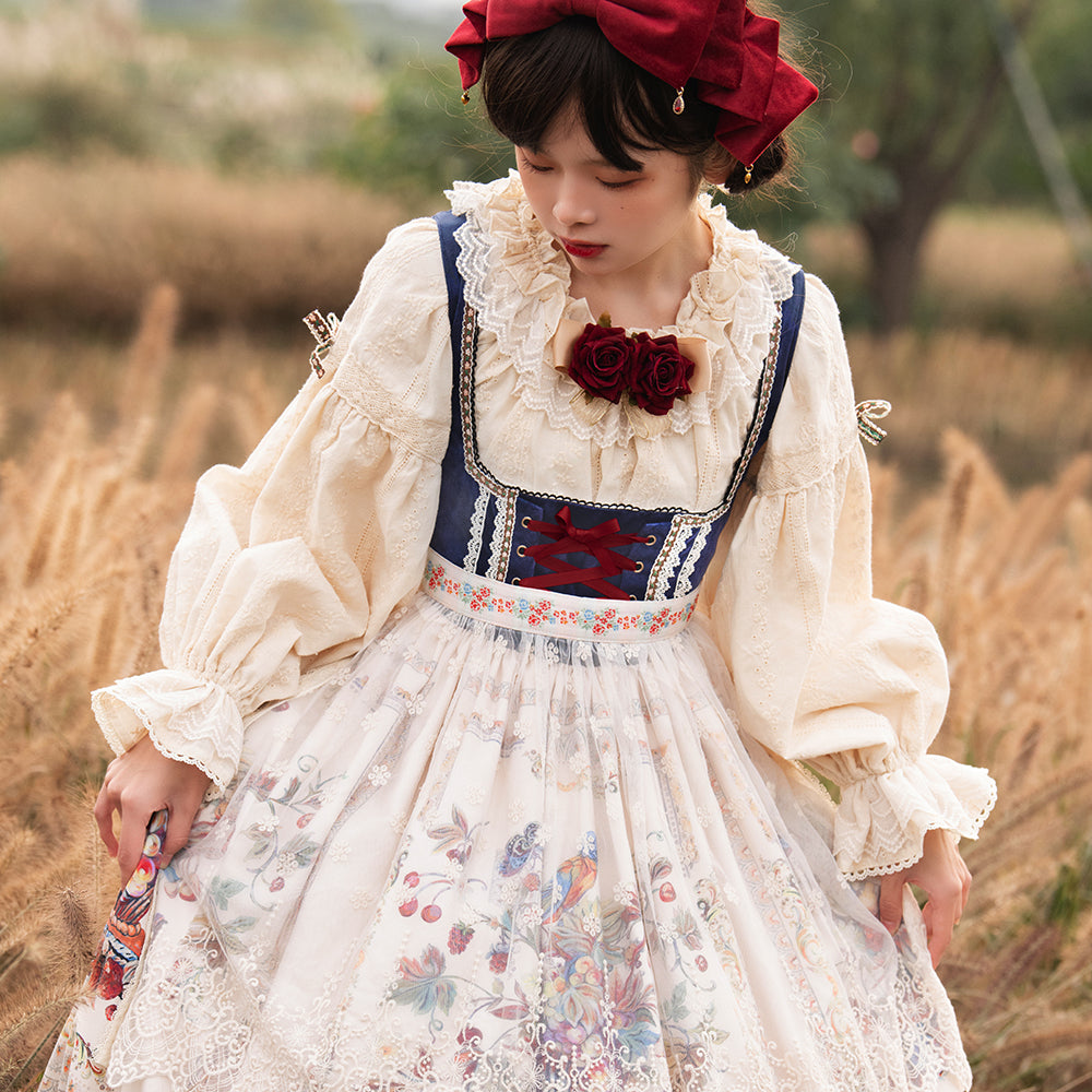 [Pre-order] Bavarian Girl Country-style Jumper Skirt [Long Type]