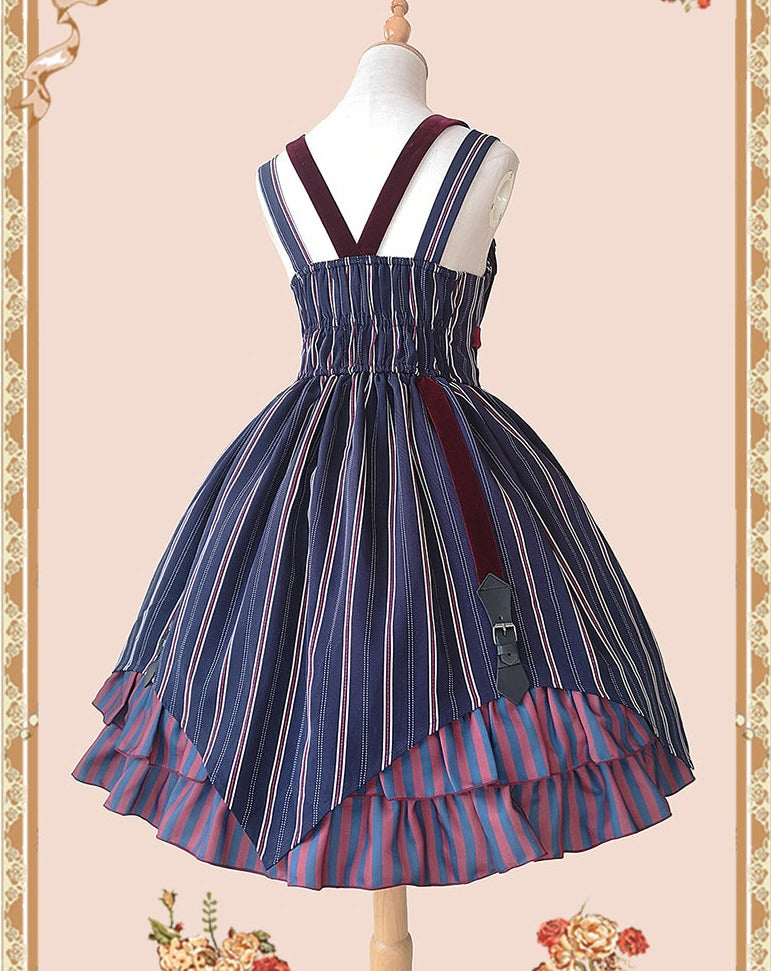Punk Lolita British Striped Jumper Skirt