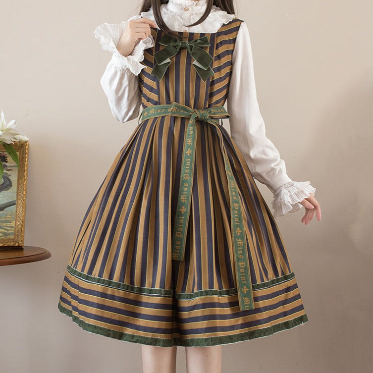 Gothic Lolita Vertical Striped Jumper Skirt of Lord Nobility