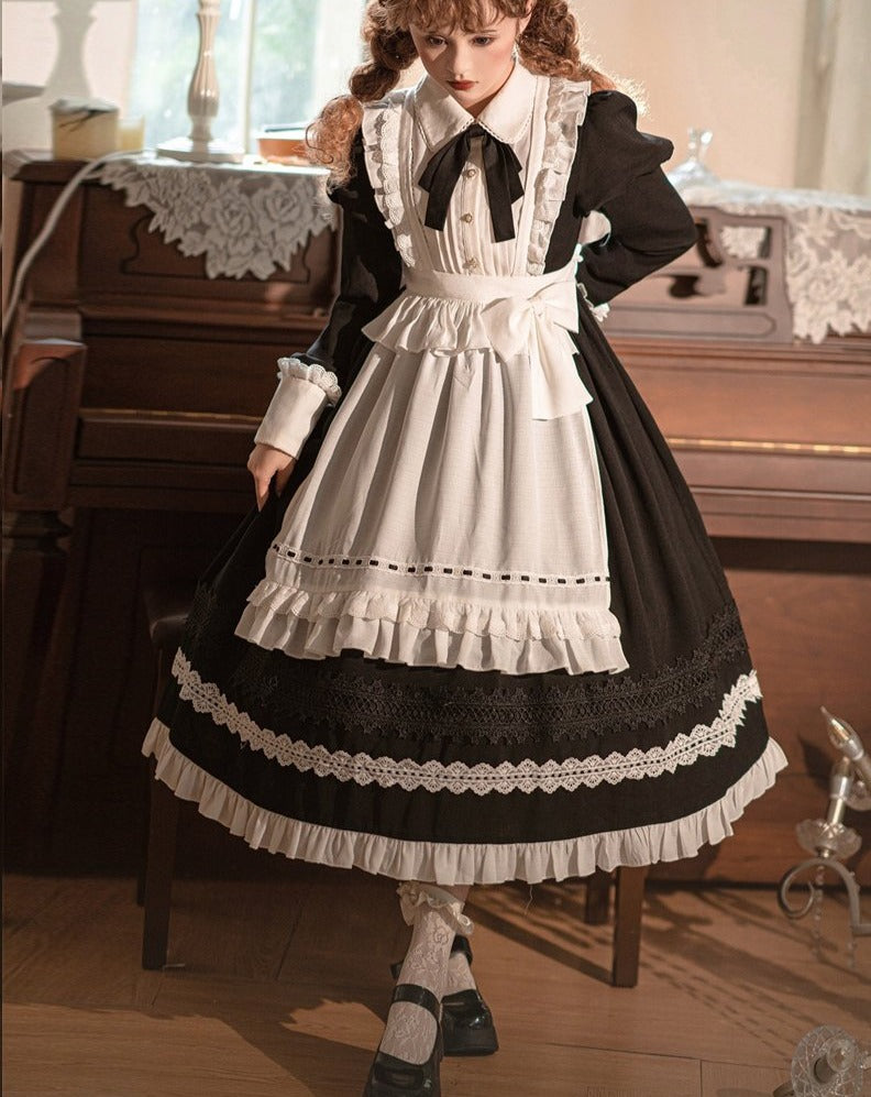 Classical Lolita dress with maid apron