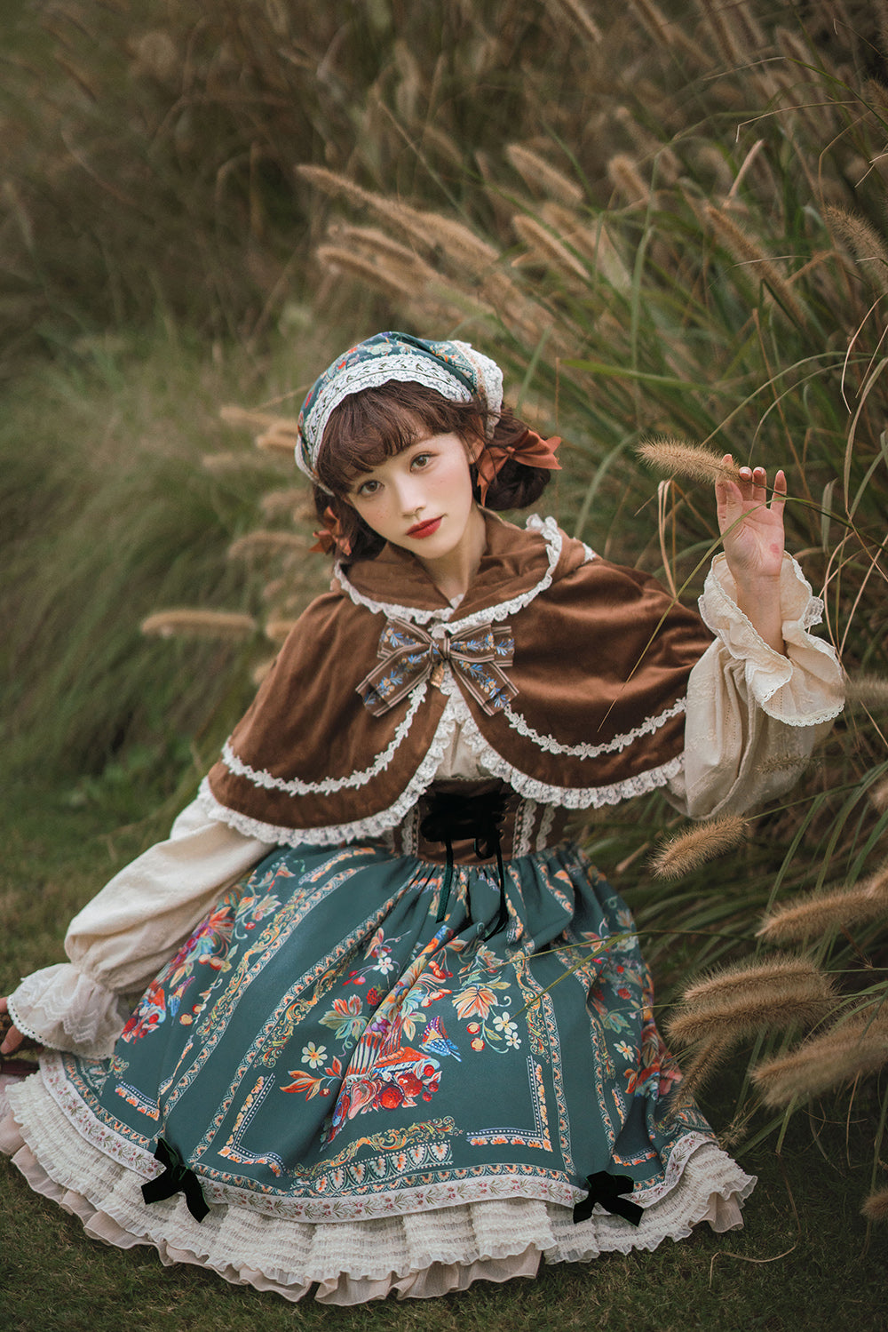 【予約販売】バイエルンの少女 カントリー風ジャンパースカート［ショートタイプ］