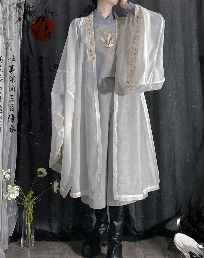 Prince style Crane embroidered flower loli haori