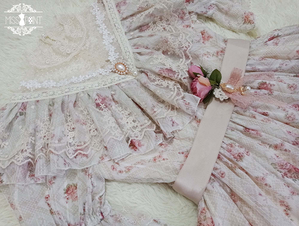 [Pre-order] Edwardian Elegant Rose Print Classic Lolita Dress 1.0