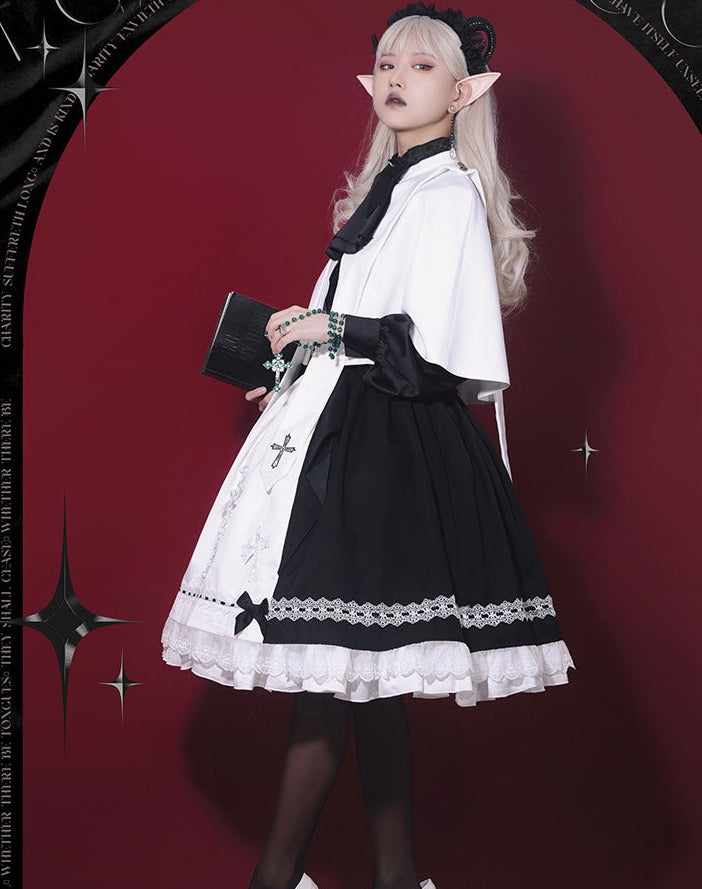 [Pre-order] Holy academy Gakuin Gothic Lolita skirt and cape setup 