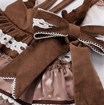 しっぽとりぼん付き トナカイ キュート ロリィタ ジャンパースカート