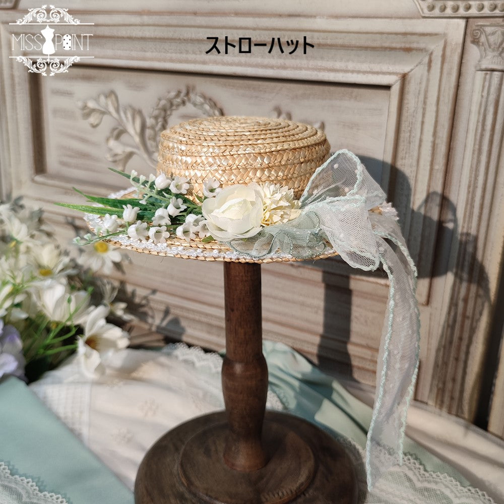 [Simultaneous purchase only] Suzuran flower embroidery bonnet, hat, headband