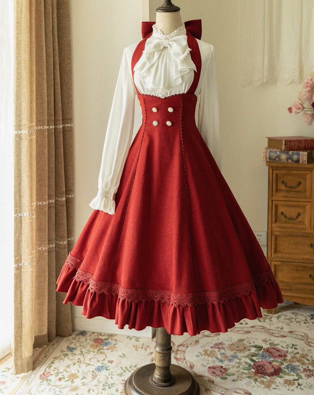 Classical 2way high waist jumper skirt