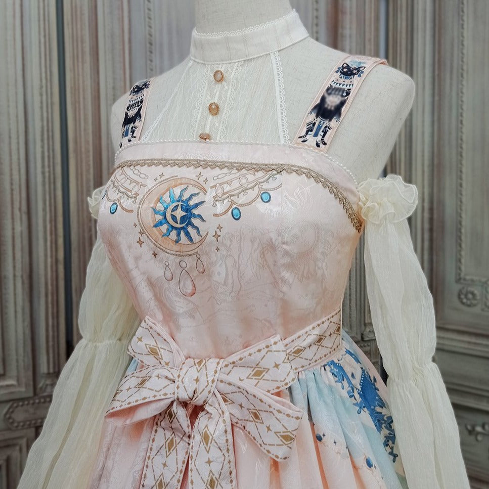 Pre-order [Set] Twilight Egyptian Lolita Shoulder Strap Jumpsuit + Halter Neck Blouse