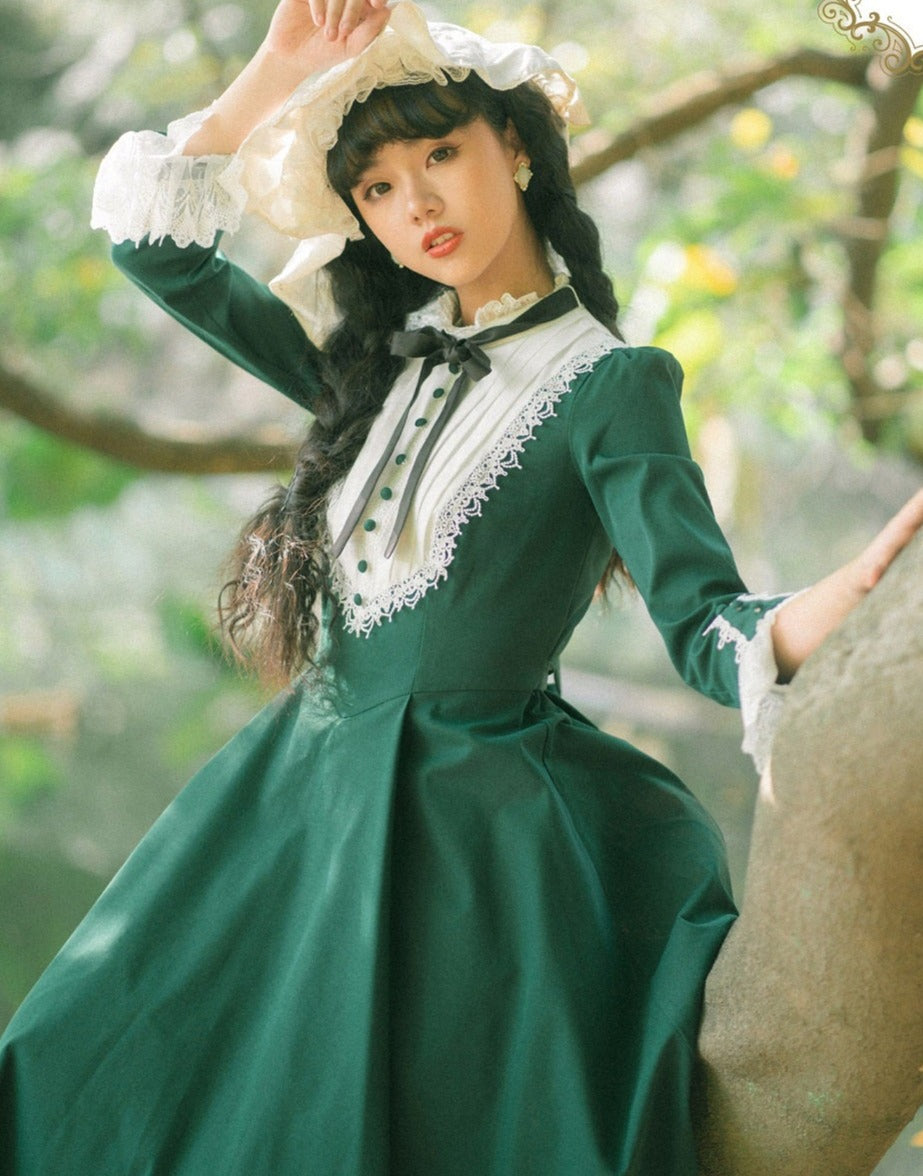 Freya's Fall Classical Lace Sleeve Dress