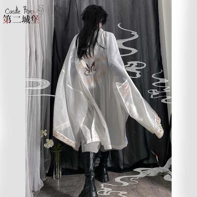 Prince style Crane embroidered flower loli haori