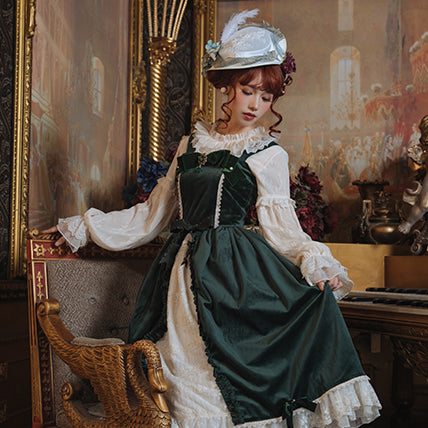 貴婦人の肖像 エレガントベルベットジャンパースカート