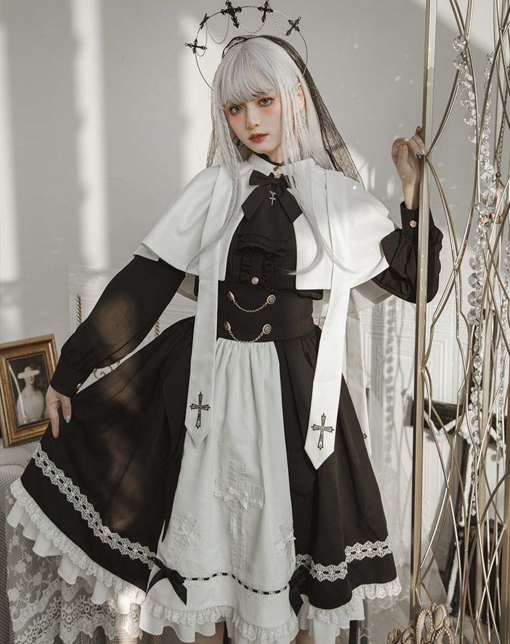 [Pre-order] Holy academy Gakuin Gothic Lolita skirt and cape setup 