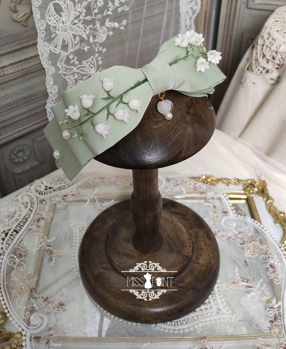[Simultaneous purchase only] Suzuran flower embroidery bonnet, hat, headband