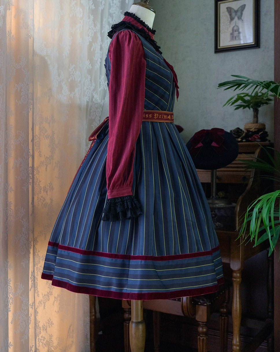 Gothic Lolita Vertical Striped Jumper Skirt of Lord Nobility