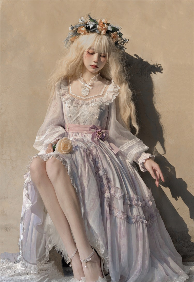 【予約販売】Garden of Flowers シアースタンドカラーワンピース