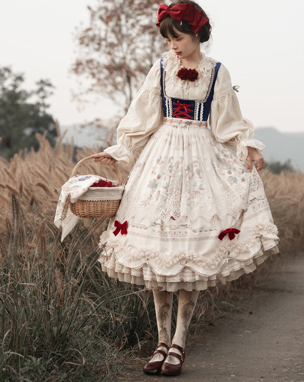 [Pre-order] Bavarian Girl Country-style Jumper Skirt [Long Type]