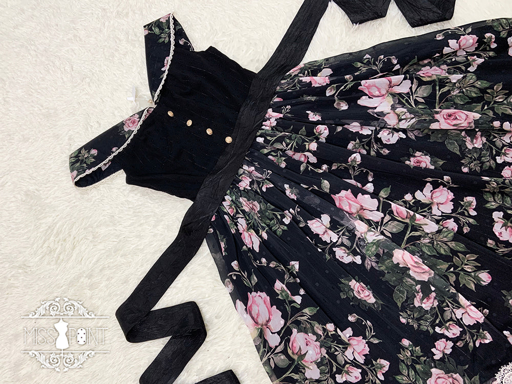 [Pre-order] Rose Garden 2-way design neck classic lolita jumper skirt