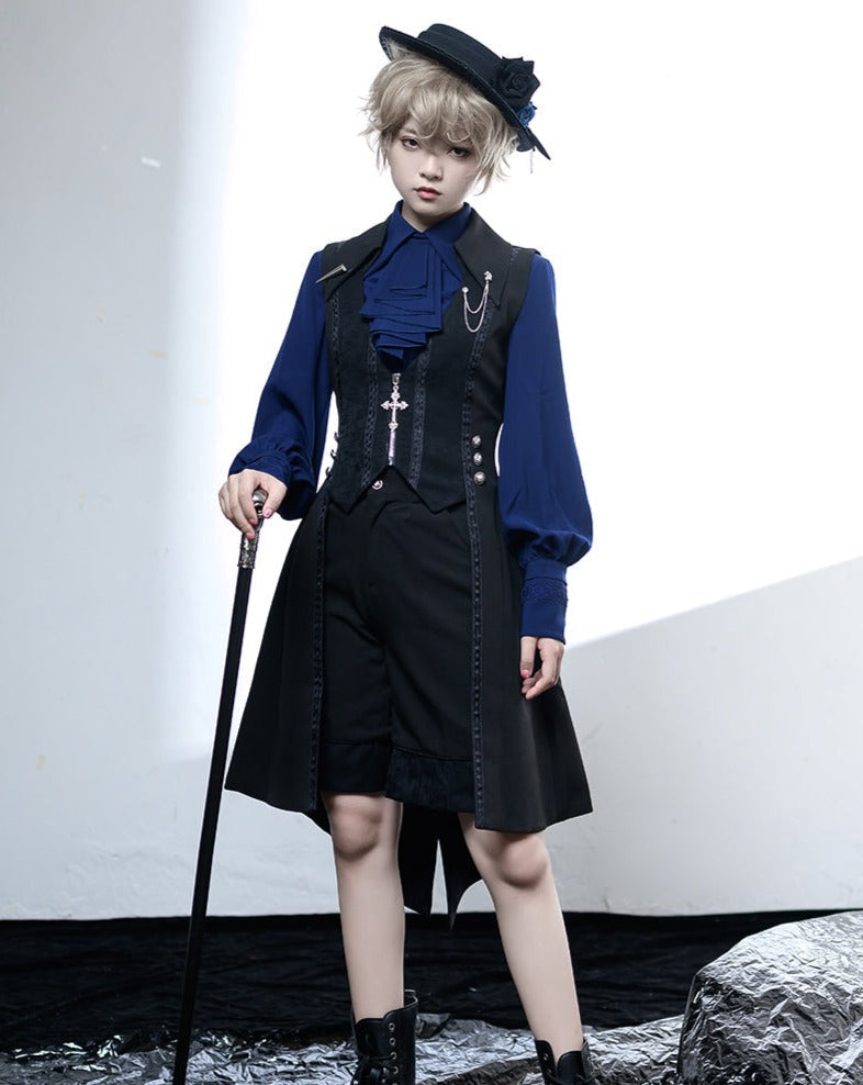 【予約販売】皇子系ロリィタ 中世風ブラックショートパンツ