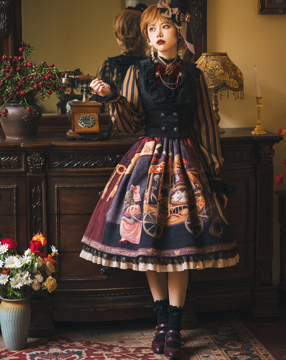 Kaikiya Korumadan Gothic Lolita High Waist Skirt