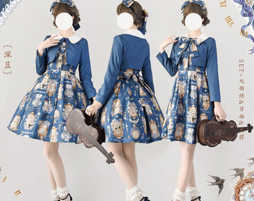 [Reservation sale] Eternal Echo Classical dress and jacket setup with headband