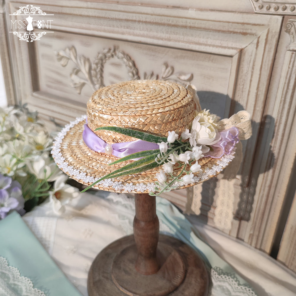[Simultaneous purchase only] Suzuran flower embroidery bonnet, hat, headband