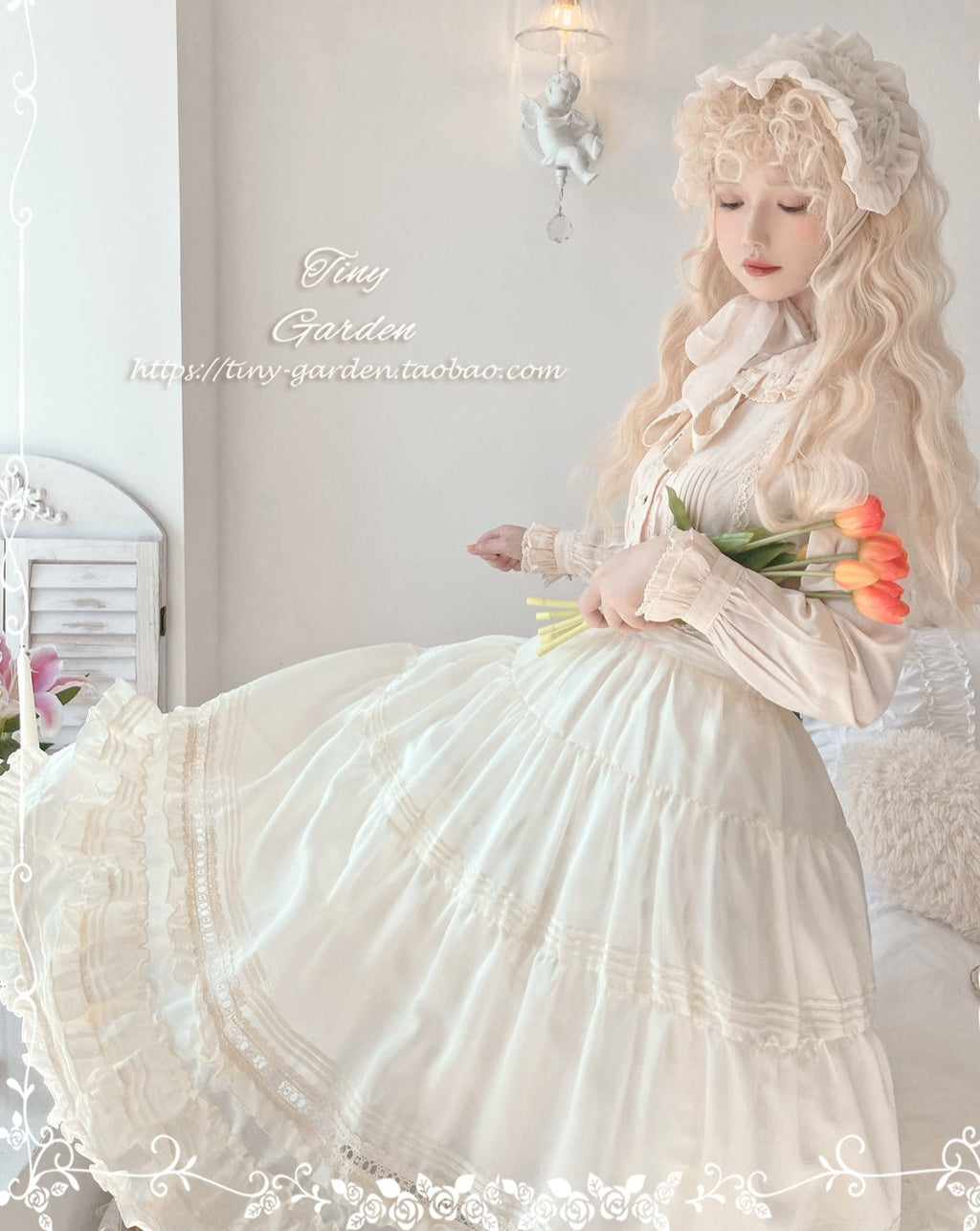 [Outlet] French girly 2way apron skirt [with flared sleeves]
