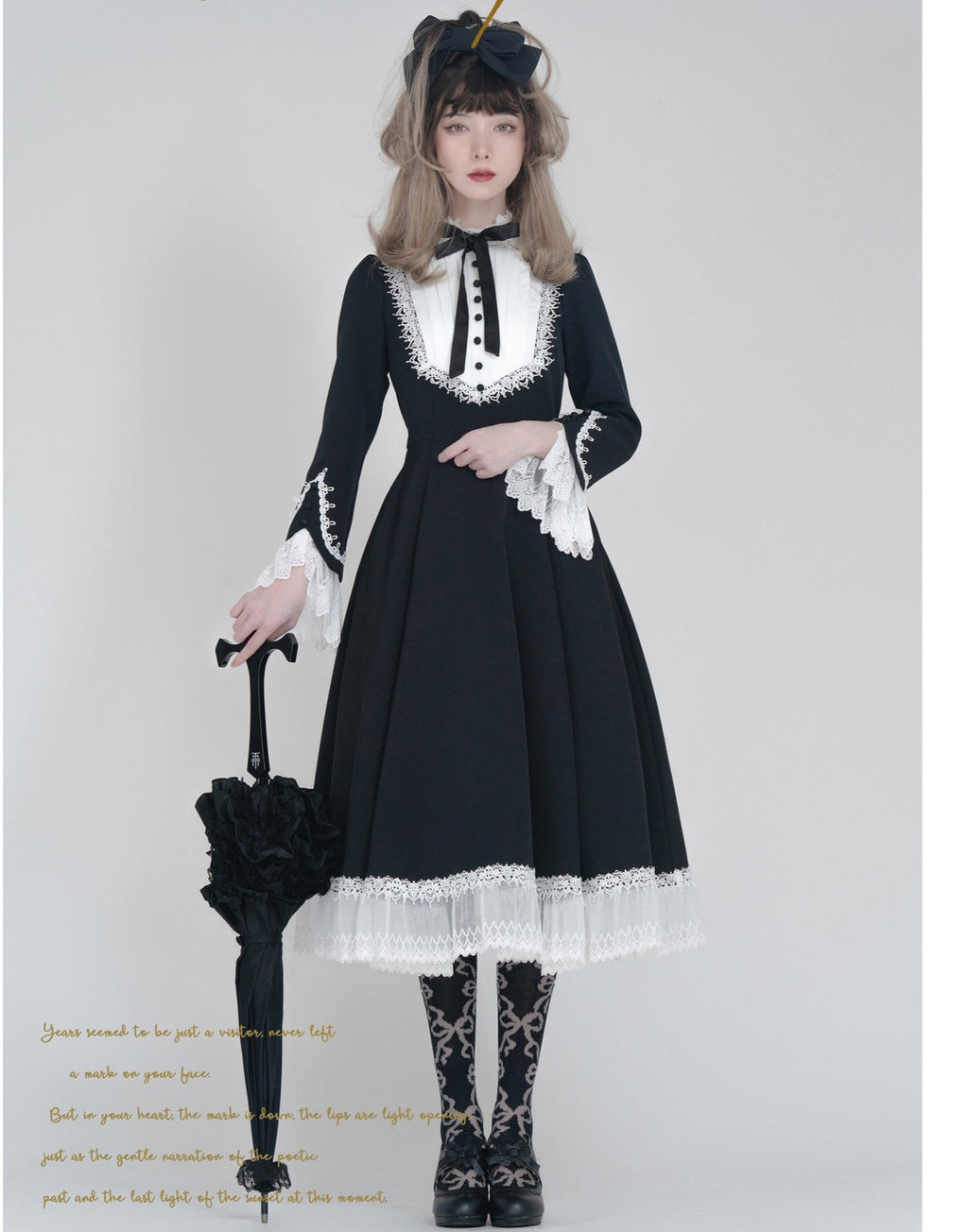 Freya's Fall Classical Lace Sleeve Dress